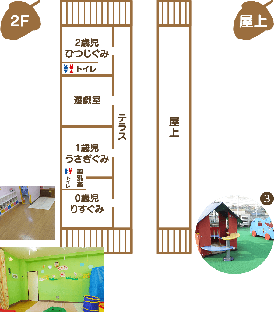 2F・屋上間取り図